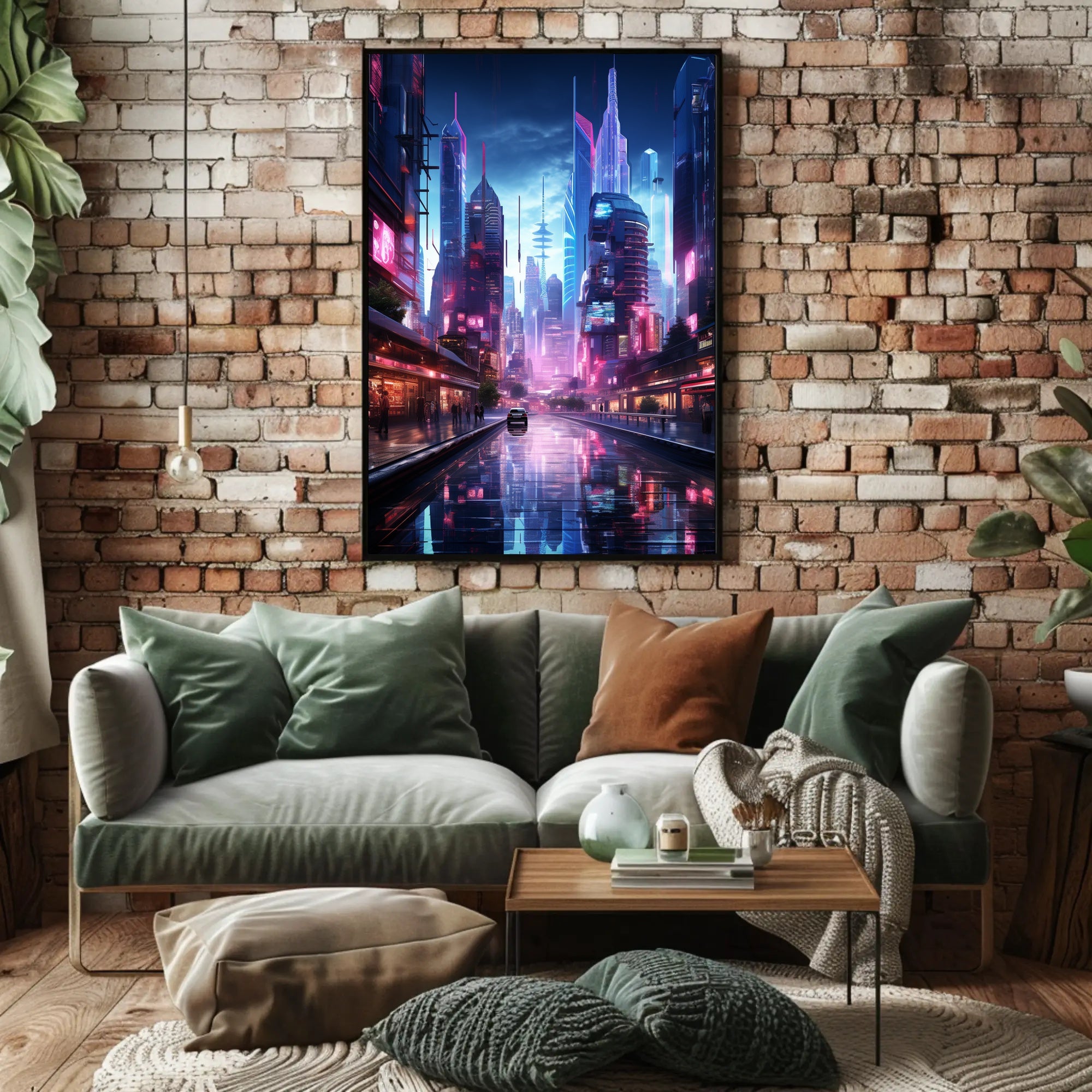 Neon Cityscape Poster