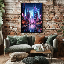Neon Cityscape Poster