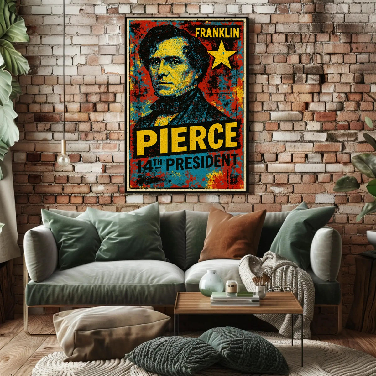Franklin Pierce 14th President of the United States Graffiti Pop Art Poster