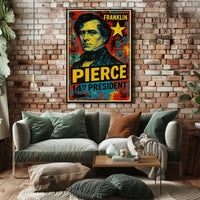 Franklin Pierce 14th President of the United States Graffiti Pop Art Poster