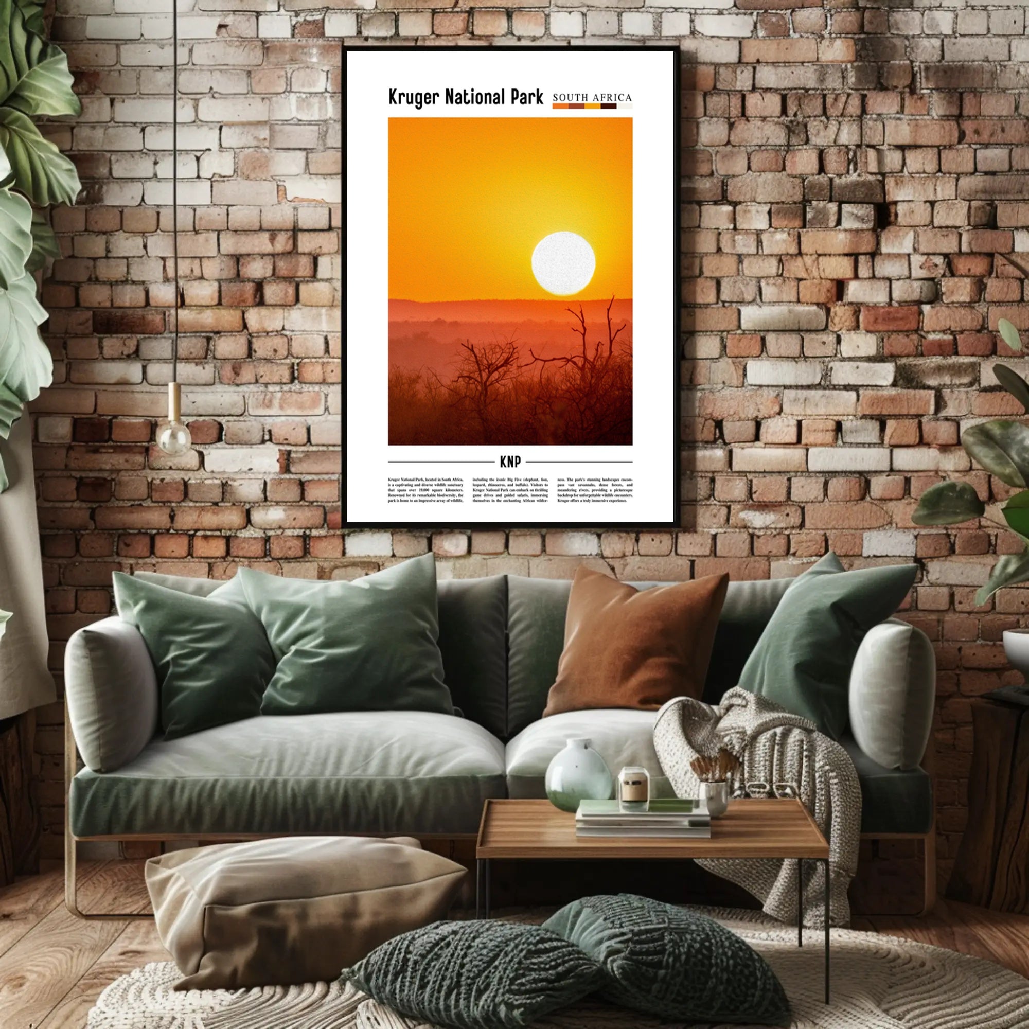 Kruger National Park Travel Poster Scenic Print