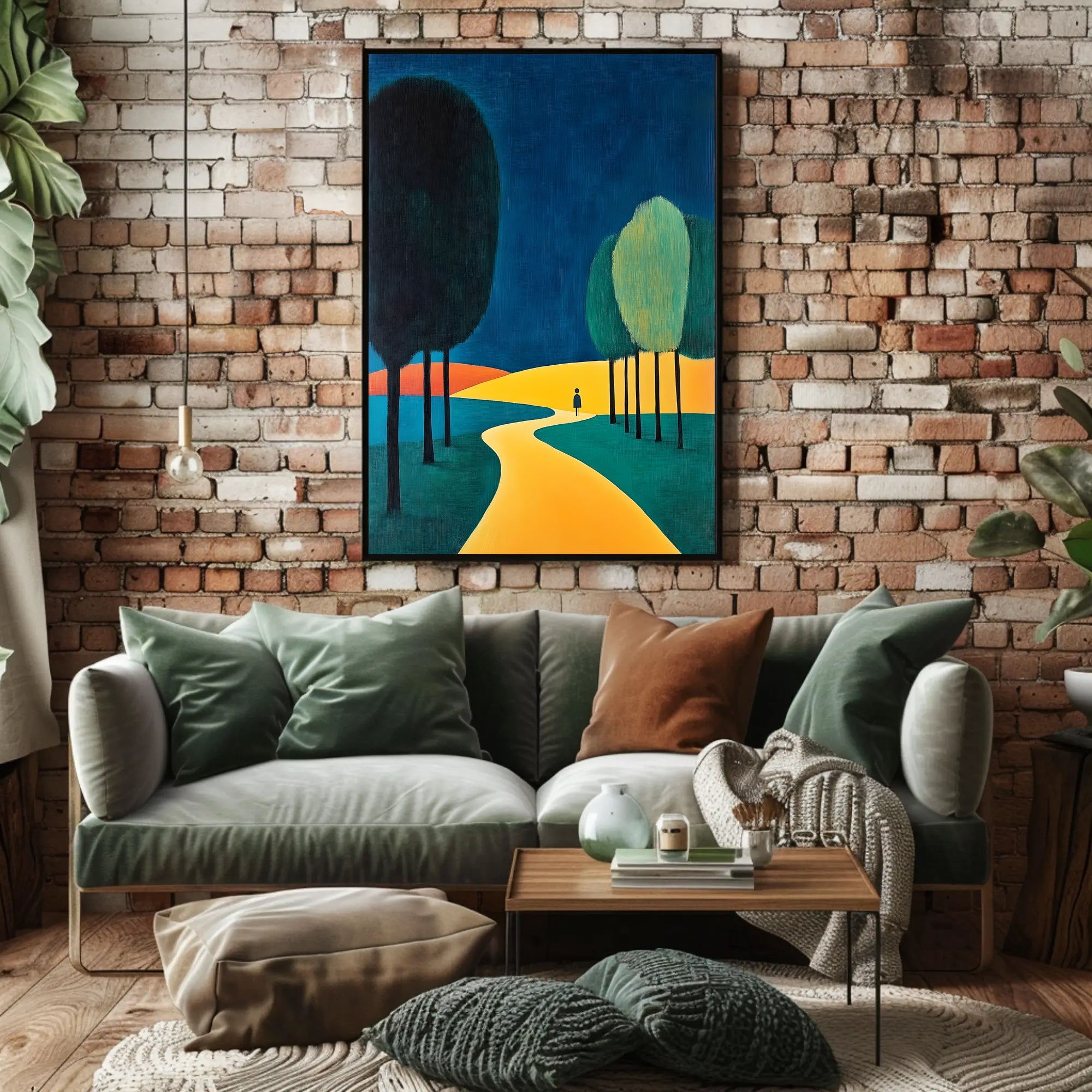 Pathway Through Trees Poster Serene Forest Wall Art