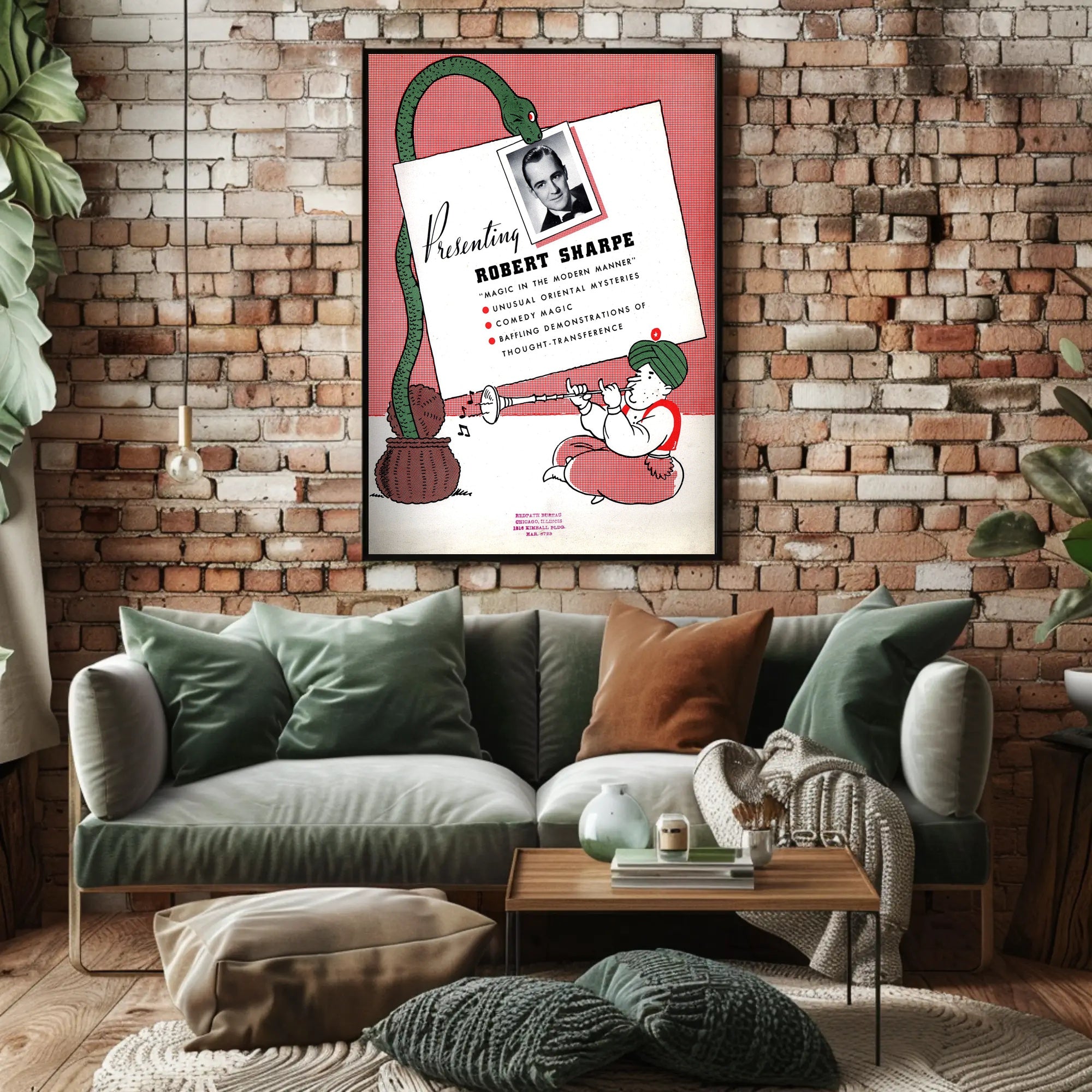 Vintage Magician Poster: Exotic Comedy Magic Show