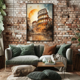 Colosseum Glory Ancient Rome Travel Poster