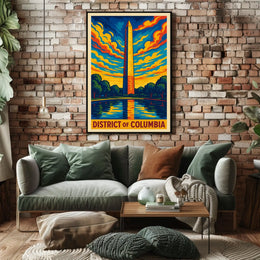 District of Columbia Vibrant Skyline Poster
