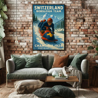 Switzerland Bobsleigh Team Chamonix 1924 Poster