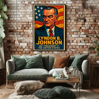 Lyndon B Johnson 36th President Poster Wall Art Decor