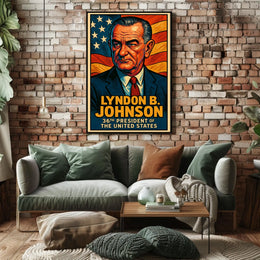 Lyndon B Johnson 36th President Poster Wall Art Decor