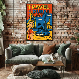 Dubai Adventure Retro Travel Poster