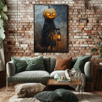 Haunting Pumpkin Lantern Fantasy or Mythology Poster