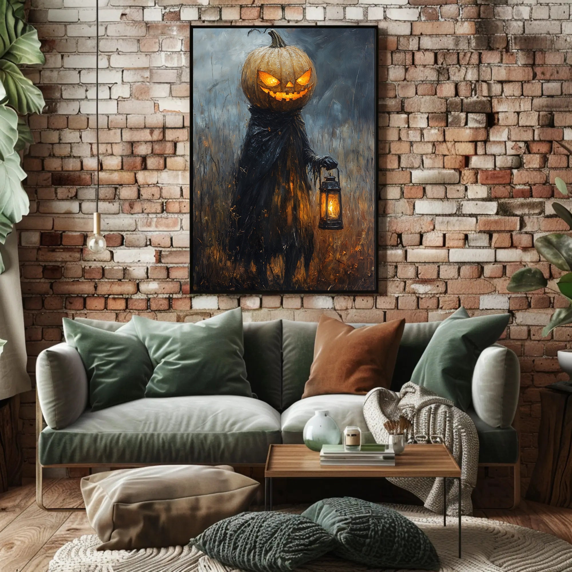 Haunting Pumpkin Lantern Fantasy or Mythology Poster