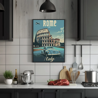 Rome Italy Vintage Travel Poster