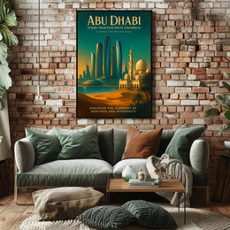 Abu Dhabi Architectural Marvel Travel Poster