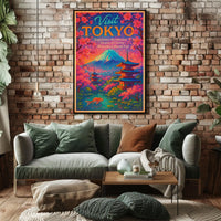 Visit Tokyo Cherry Blossoms Mount Fuji Poster