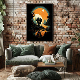 Cosmic Explorers at Sunset Poster
