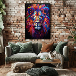 Bold Modern Lion Art Poster with Abstract, Artistic Flair