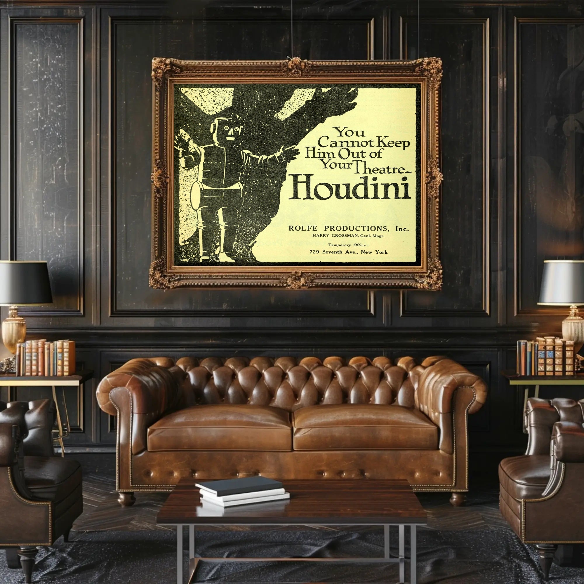 Houdini Robot Theater Vintage Advertisement - Cultural or Heritage Poster