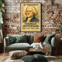 Thomas Jefferson 3rd President of the United States Exaggerated Cartoon Sketch Poster