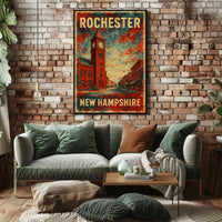 Rochester New Hampshire Wanderlust Minimalist Poster