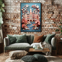 Whimsical Cityscape In Bloom Poster