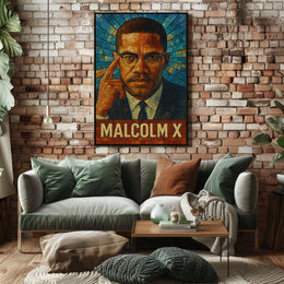 Malcolm X Iconic Leader Poster