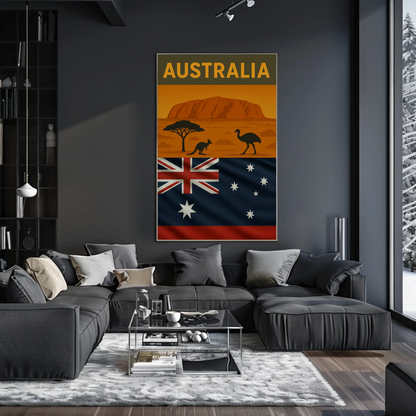 Explore Australia's Iconic Wonders: Uluru Travel Poster