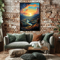 Majestic Sunset Valley Poster