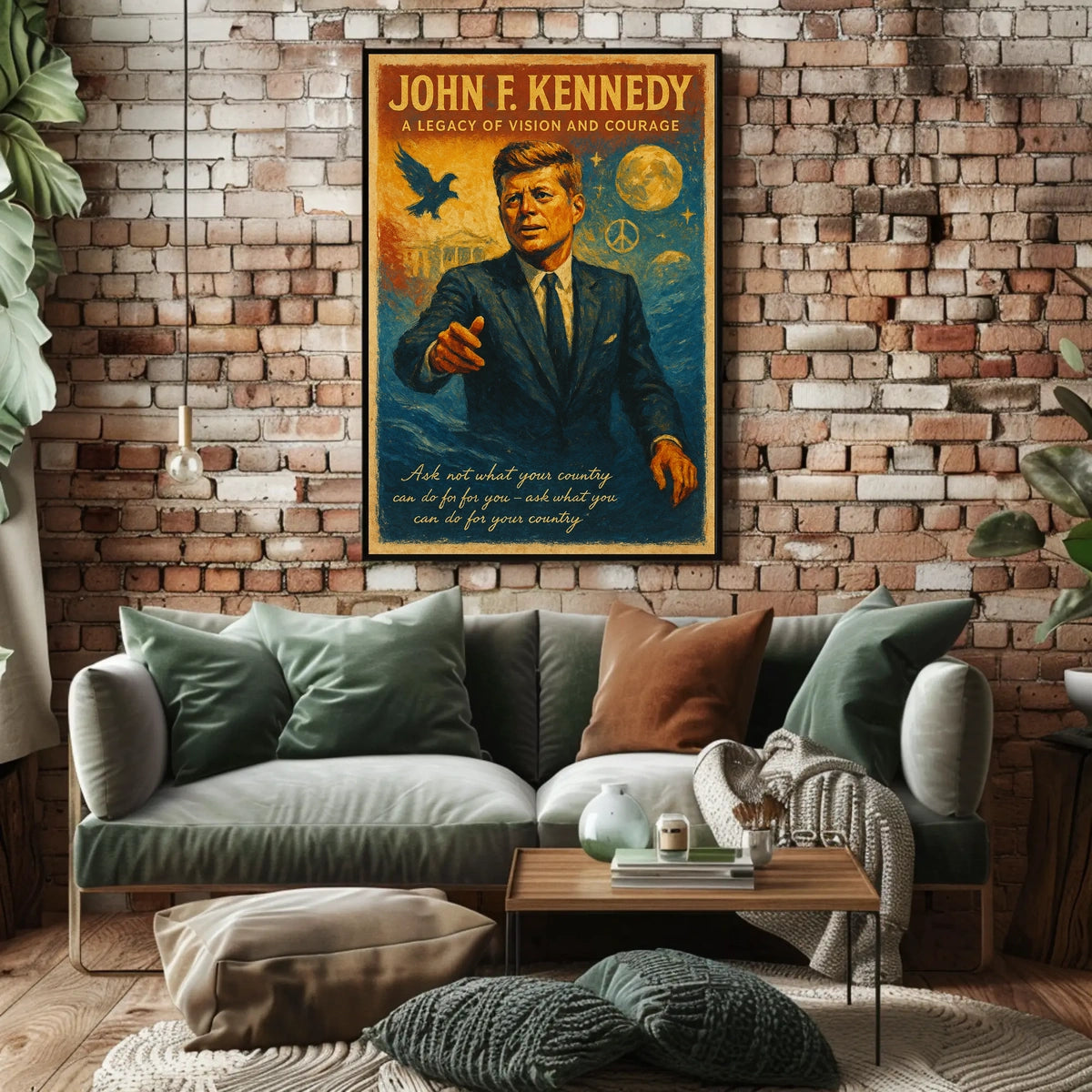 Visionary Leader Vintage Patriotic Art Poster Print