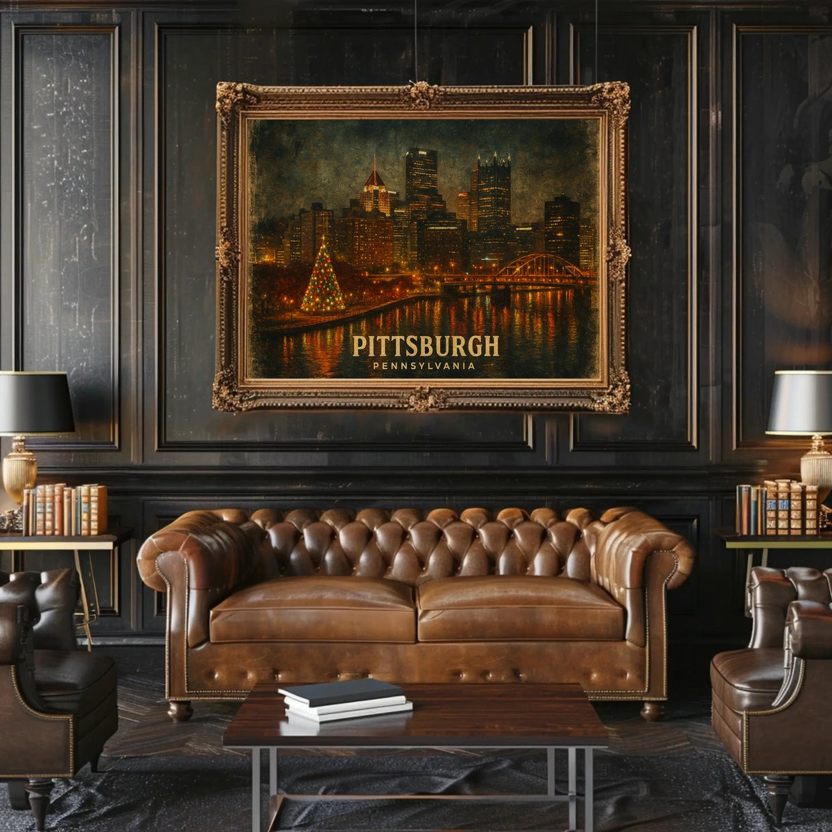 Pittsburgh Skyline at Night Poster