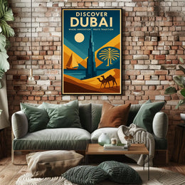 Dubai Skyline Poster Travel Art Lovers Iconic Fusion