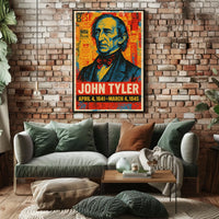 John Tyler 10th President of the United States Street Art Mashup Poster