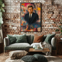 JFK Artistic Vibrant Portrait Abstract, Artistic, or Pop Culture Poster