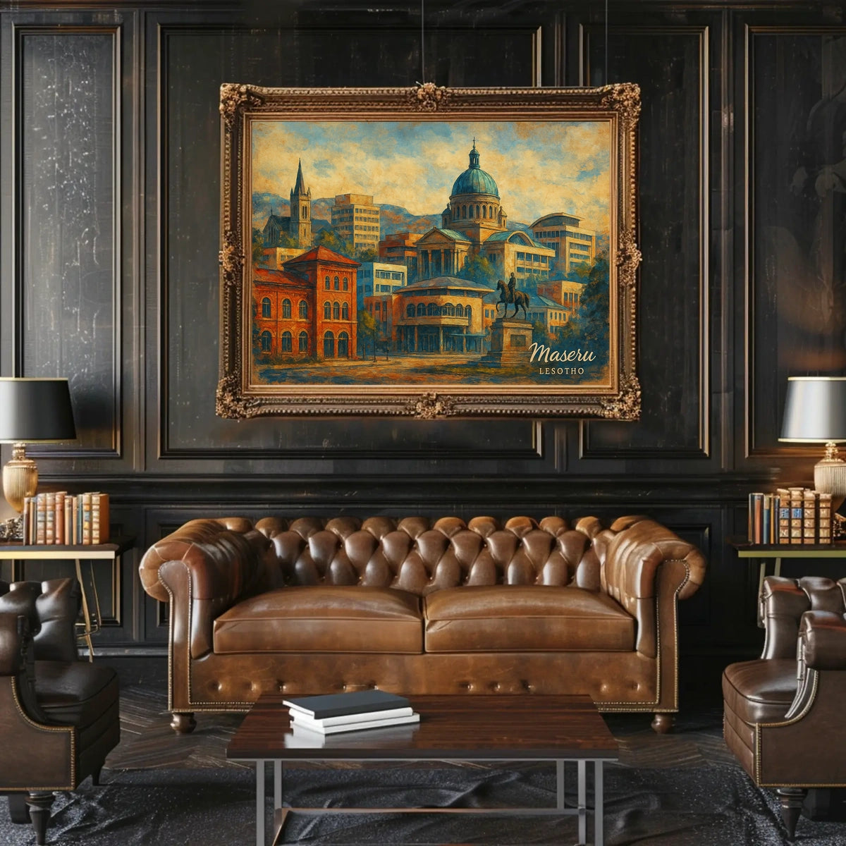 Maseru Cityscape Maseru Skyline Digital Painting Collectors Travel Decor Cultural Heritage Poster