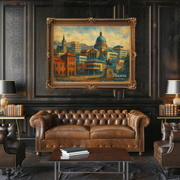 Maseru Cityscape Maseru Skyline Digital Painting Collectors Travel Decor Cultural Heritage Poster