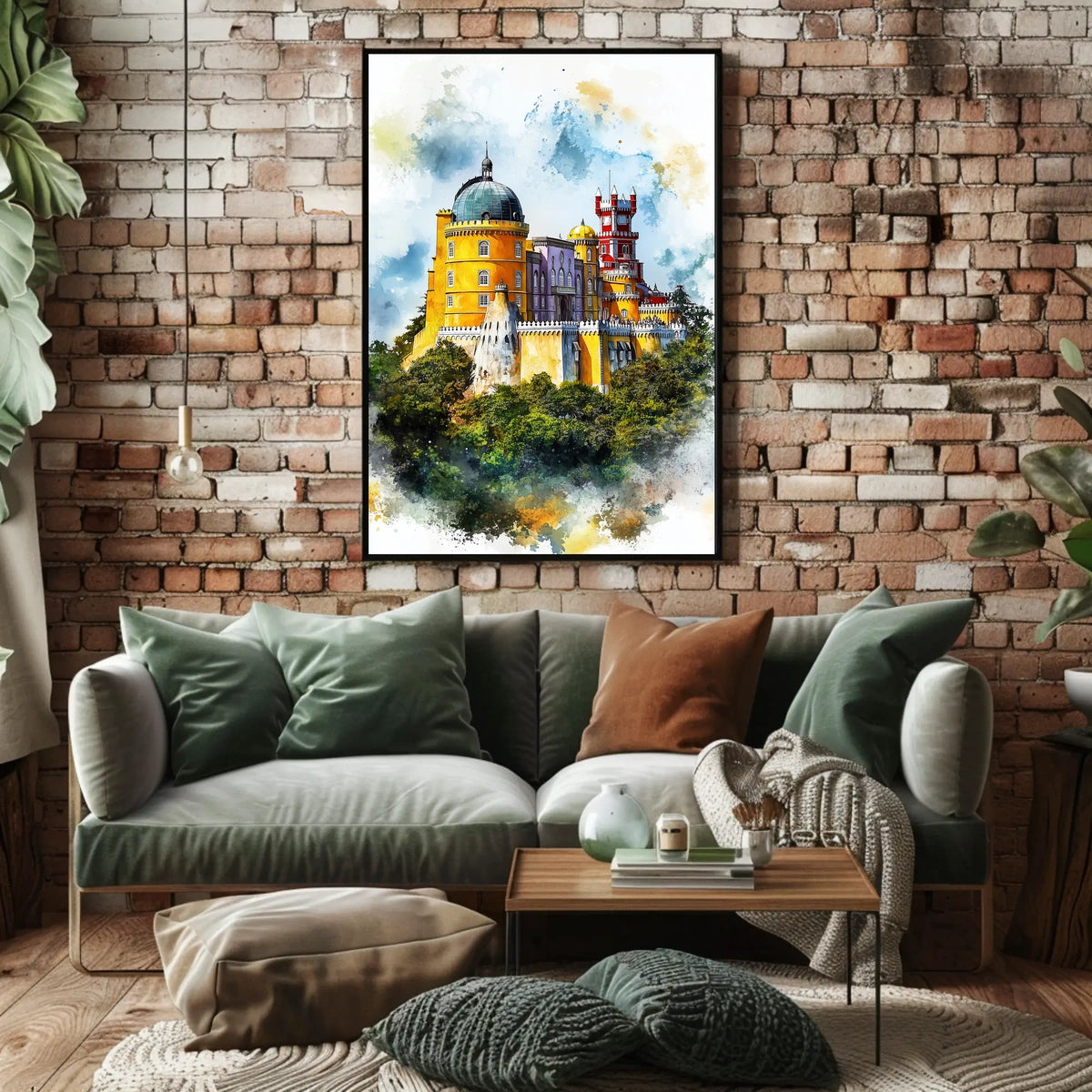 Portugal Sintra Pena Palace Bright Colorful View Poster