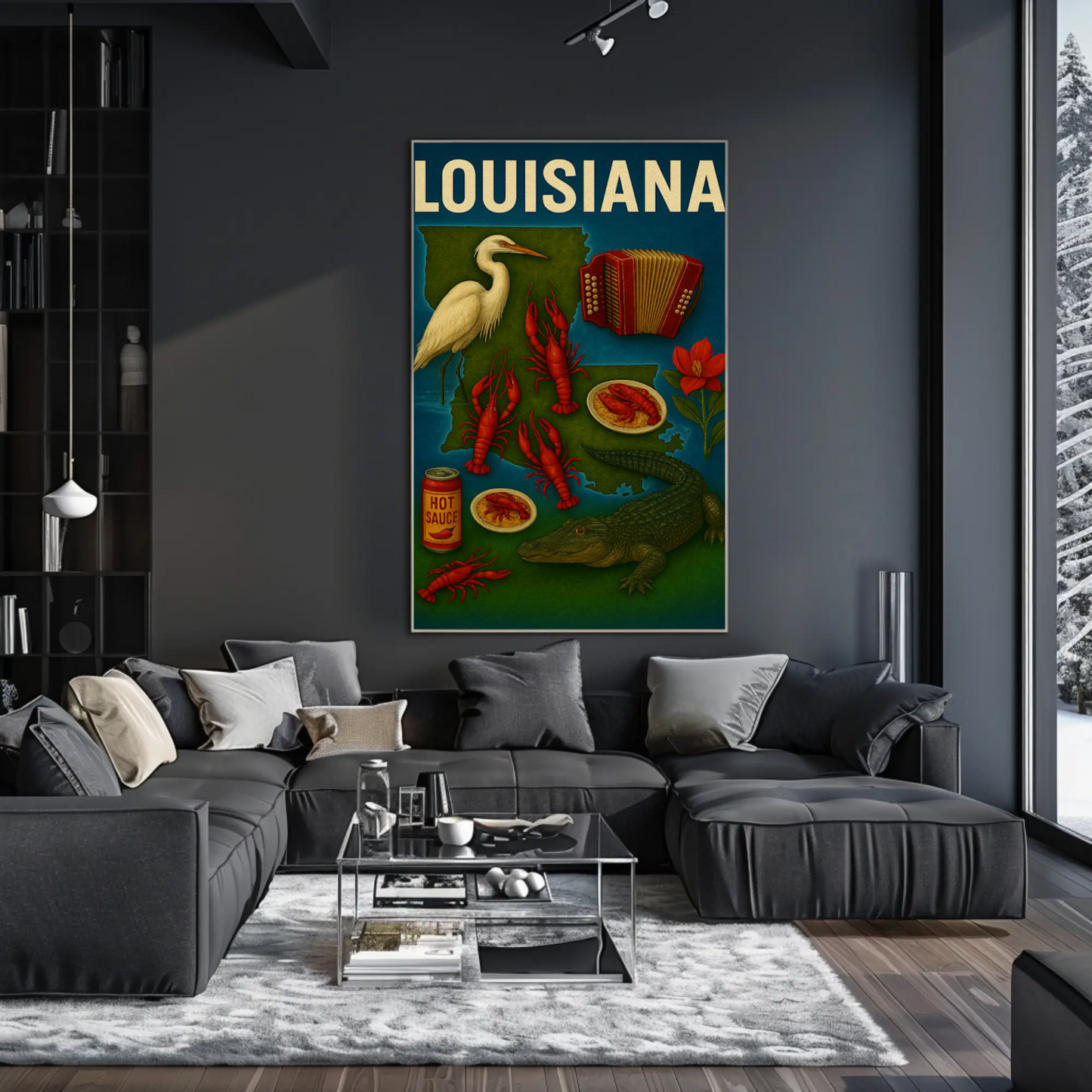 Louisiana Culture Food Music Alligator Bayou Poster