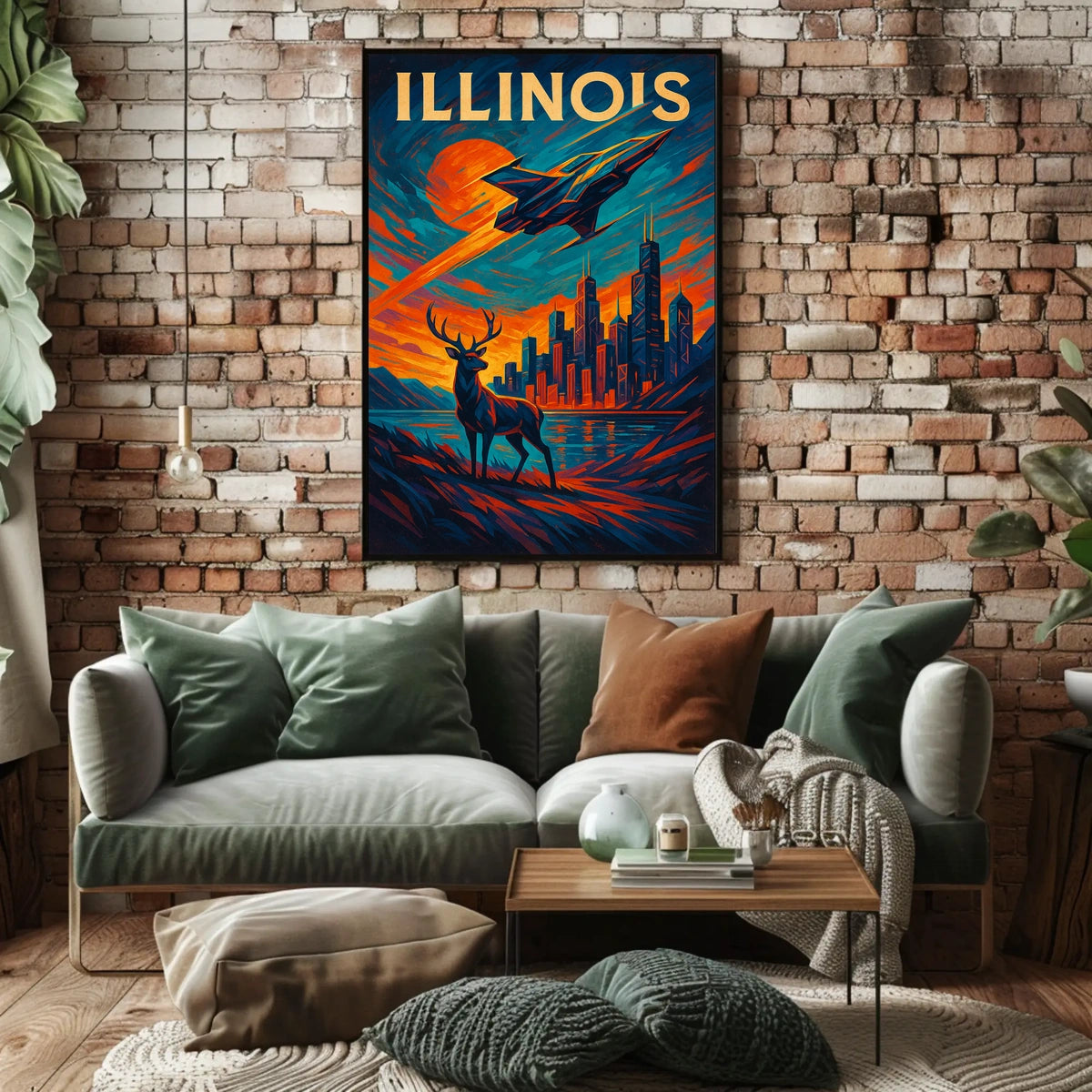 Illinois Skyline And Nature Poster