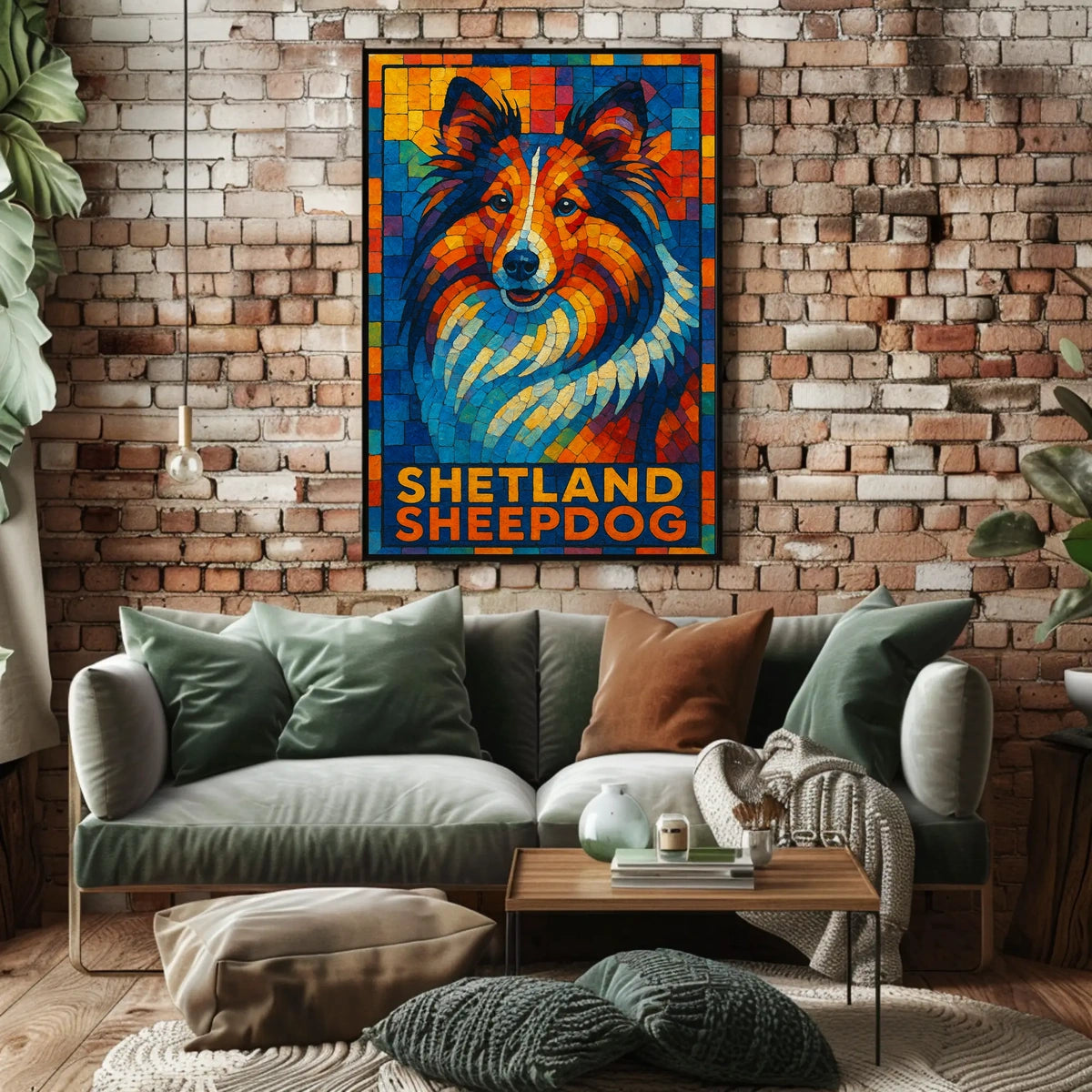 Shetland Sheepdog Mosaic Poster
