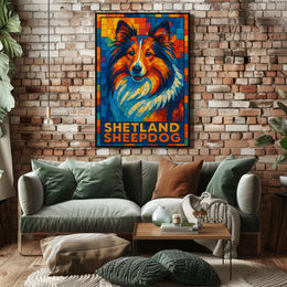 Shetland Sheepdog Mosaic Poster