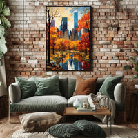 Autumn Tranquility: Scenic Pathway Artful Landscape Poster