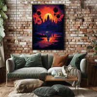 Sunset Over Tranquil Waters Poster