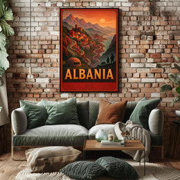 Albania Travel Poster Vintage Wall Art