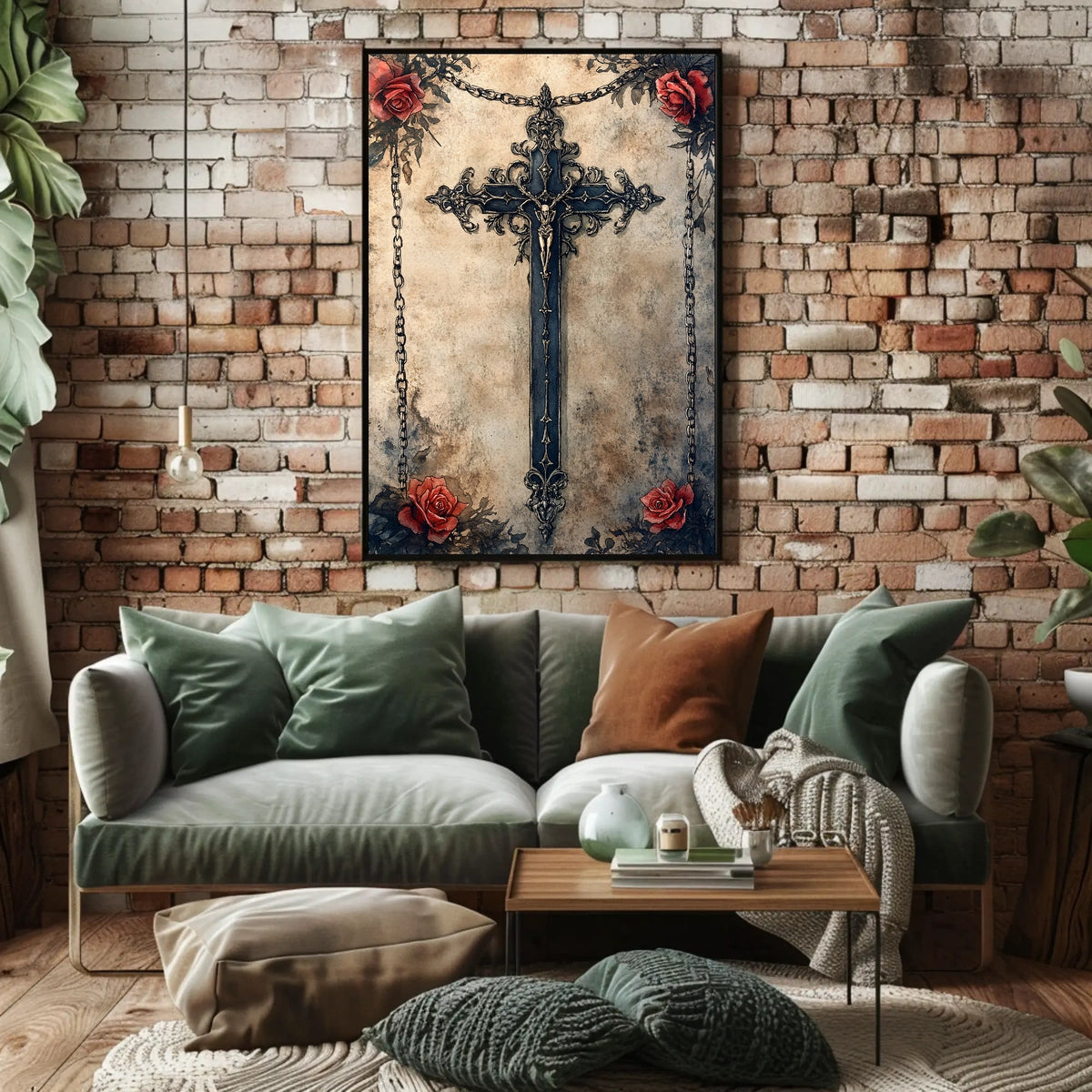 Intricate Christian Symbolism Cross Poster