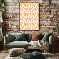 Heart Pattern: Bold and Cheerful Modern Art Poster PosterGoat