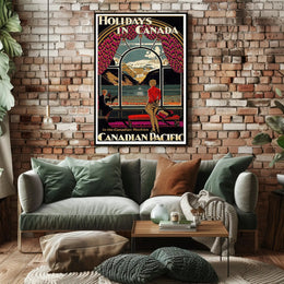Canadian Rockies Vintage Travel View, Inviting Adventure Travel Poster PosterGoat
