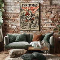 Christmas Rock Concert Santa Vintage Music or Concert Poster