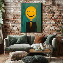 Smiley In A Suit Poster Whimsical Wall Art Print