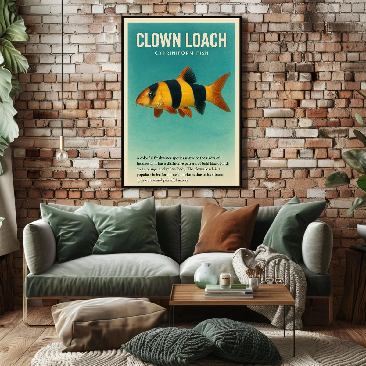 Clown Loach Cypriniform Fish Poster