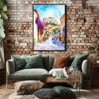 Greece Athens Acropolis Street View Poster