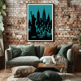 New York City Silhouette Poster Urban Wall Art Decor Gallery